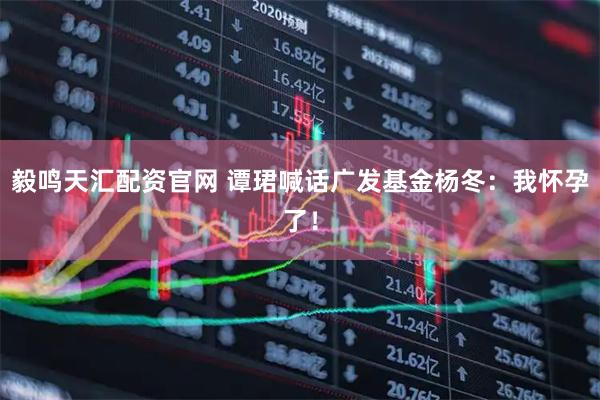 毅鸣天汇配资官网 谭珺喊话广发基金杨冬：我怀孕了！